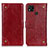 Custodia Portafoglio In Pelle Cover con Supporto K06Z per Xiaomi Redmi 9 India Rosso