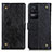 Custodia Portafoglio In Pelle Cover con Supporto K06Z per Xiaomi Redmi K40S 5G Nero