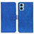 Custodia Portafoglio In Pelle Cover con Supporto K07Z per Motorola Moto E22 Blu