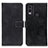 Custodia Portafoglio In Pelle Cover con Supporto K07Z per Nokia C22 Nero