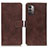 Custodia Portafoglio In Pelle Cover con Supporto K07Z per Nokia G11 Marrone