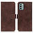 Custodia Portafoglio In Pelle Cover con Supporto K07Z per Nokia G22 Marrone