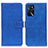 Custodia Portafoglio In Pelle Cover con Supporto K07Z per Oppo A16 Blu