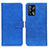 Custodia Portafoglio In Pelle Cover con Supporto K07Z per Oppo F19 Blu