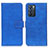 Custodia Portafoglio In Pelle Cover con Supporto K07Z per Oppo Reno6 5G Blu