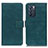 Custodia Portafoglio In Pelle Cover con Supporto K07Z per Oppo Reno6 5G Verde