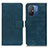 Custodia Portafoglio In Pelle Cover con Supporto K07Z per Xiaomi Poco C55 Verde
