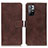 Custodia Portafoglio In Pelle Cover con Supporto K07Z per Xiaomi Redmi Note 11 5G Marrone