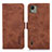 Custodia Portafoglio In Pelle Cover con Supporto K08Z per Nokia C110 Marrone