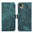 Custodia Portafoglio In Pelle Cover con Supporto K08Z per Nokia C110 Verde