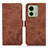 Custodia Portafoglio In Pelle Cover con Supporto K09Z per Motorola Moto Edge 40 5G Marrone