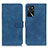 Custodia Portafoglio In Pelle Cover con Supporto K09Z per Oppo A16s Blu