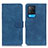 Custodia Portafoglio In Pelle Cover con Supporto K09Z per Oppo A54 4G Blu