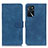 Custodia Portafoglio In Pelle Cover con Supporto K09Z per Oppo A54s Blu