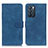 Custodia Portafoglio In Pelle Cover con Supporto K09Z per Oppo Reno6 5G Blu