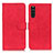 Custodia Portafoglio In Pelle Cover con Supporto K09Z per Sony Xperia 10 III Lite Rosso