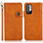 Custodia Portafoglio In Pelle Cover con Supporto K09Z per Xiaomi Redmi Note 10 5G Marrone