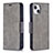 Custodia Portafoglio In Pelle Cover con Supporto L01 per Apple iPhone 13 Grigio