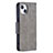 Custodia Portafoglio In Pelle Cover con Supporto L01 per Apple iPhone 13 Grigio