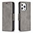 Custodia Portafoglio In Pelle Cover con Supporto L01 per Apple iPhone 13 Pro Max Grigio Scuro