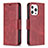 Custodia Portafoglio In Pelle Cover con Supporto L01 per Apple iPhone 13 Pro Max Rosso