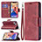 Custodia Portafoglio In Pelle Cover con Supporto L01 per Apple iPhone 13 Rosso