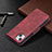 Custodia Portafoglio In Pelle Cover con Supporto L01 per Apple iPhone 13 Rosso