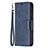 Custodia Portafoglio In Pelle Cover con Supporto L01 per Apple iPhone 14 Pro Blu