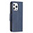 Custodia Portafoglio In Pelle Cover con Supporto L01 per Apple iPhone 14 Pro Blu