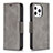 Custodia Portafoglio In Pelle Cover con Supporto L01 per Apple iPhone 14 Pro Max Grigio Scuro