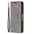 Custodia Portafoglio In Pelle Cover con Supporto L01 per Apple iPhone 14 Pro Max Grigio Scuro