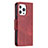 Custodia Portafoglio In Pelle Cover con Supporto L01 per Apple iPhone 14 Pro Max Rosso