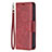 Custodia Portafoglio In Pelle Cover con Supporto L01 per Apple iPhone 14 Pro Rosso