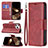 Custodia Portafoglio In Pelle Cover con Supporto L01 per Apple iPhone 14 Pro Rosso