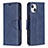 Custodia Portafoglio In Pelle Cover con Supporto L01 per Apple iPhone 15 Blu