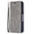 Custodia Portafoglio In Pelle Cover con Supporto L01 per Apple iPhone 15 Grigio