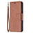 Custodia Portafoglio In Pelle Cover con Supporto L01 per Apple iPhone 15 Marrone