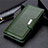 Custodia Portafoglio In Pelle Cover con Supporto L01 per Motorola Moto E7 (2020) Verde