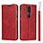 Custodia Portafoglio In Pelle Cover con Supporto L01 per Nokia 4.2 Rosso