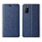 Custodia Portafoglio In Pelle Cover con Supporto L01 per Oppo A72 Blu