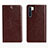 Custodia Portafoglio In Pelle Cover con Supporto L01 per Oppo A91 Marrone