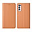 Custodia Portafoglio In Pelle Cover con Supporto L01 per Oppo Find X3 Neo 5G Arancione