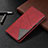 Custodia Portafoglio In Pelle Cover con Supporto L01 per Vivo X51 5G Rosso