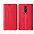 Custodia Portafoglio In Pelle Cover con Supporto L01 per Xiaomi Redmi K30 4G Rosso