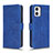 Custodia Portafoglio In Pelle Cover con Supporto L01Z per Motorola Moto G73 5G Blu