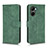 Custodia Portafoglio In Pelle Cover con Supporto L01Z per Realme C33 (2023) Verde