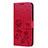 Custodia Portafoglio In Pelle Cover con Supporto L02 per Huawei P20 Lite Rosso