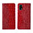 Custodia Portafoglio In Pelle Cover con Supporto L02 per Realme V15 5G Rosso