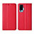 Custodia Portafoglio In Pelle Cover con Supporto L02 per Vivo X50 Pro 5G Rosso