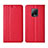 Custodia Portafoglio In Pelle Cover con Supporto L02 per Xiaomi Redmi 10X Pro 5G Rosso